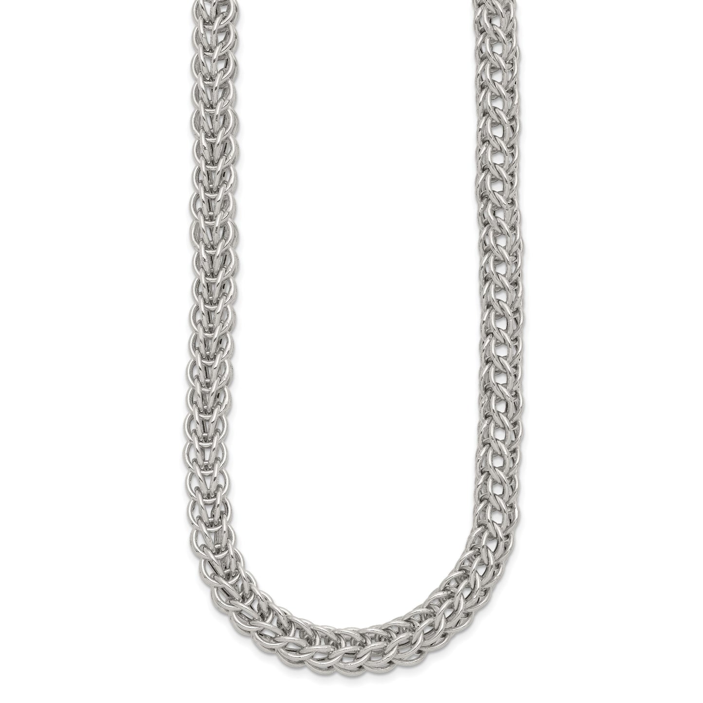 Sterling Silver Polished Fancy Circle Link 18.5in Necklace