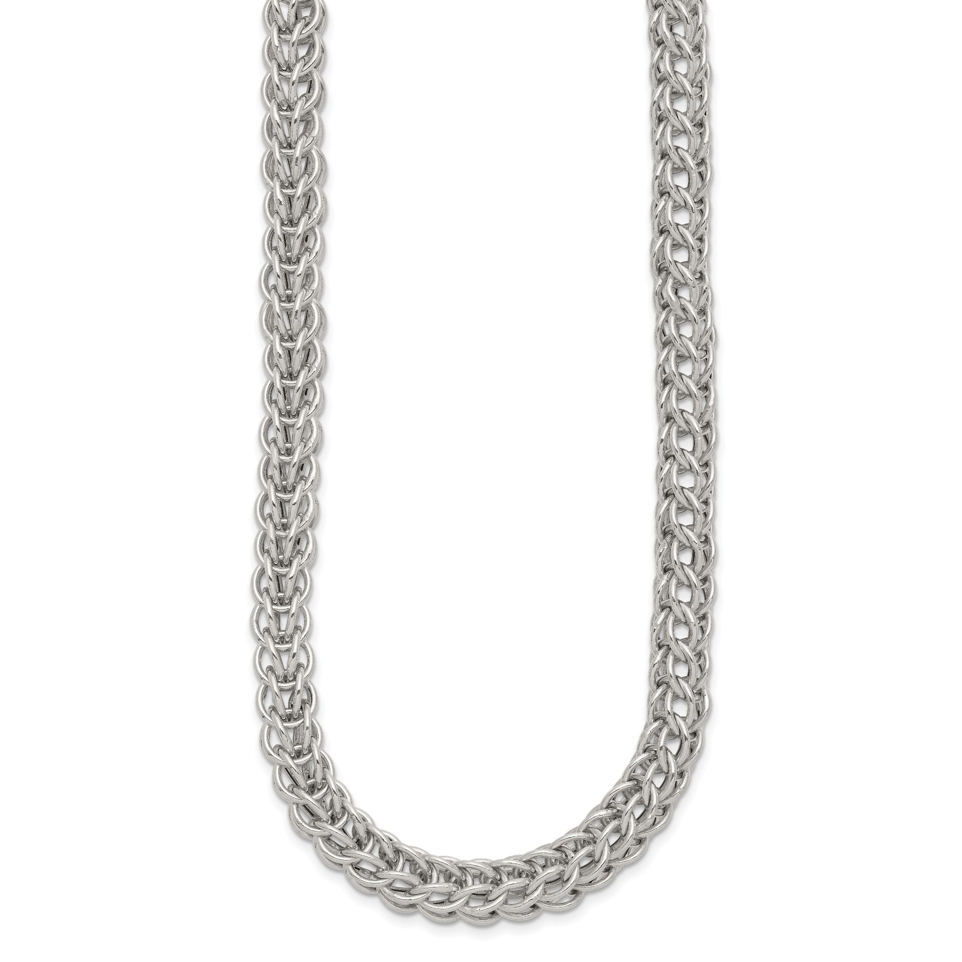 Sterling Silver Polished Fancy Circle Link 18.5in Necklace
