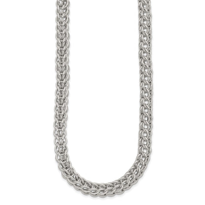 Sterling Silver Polished Fancy Circle Link 18.5in Necklace