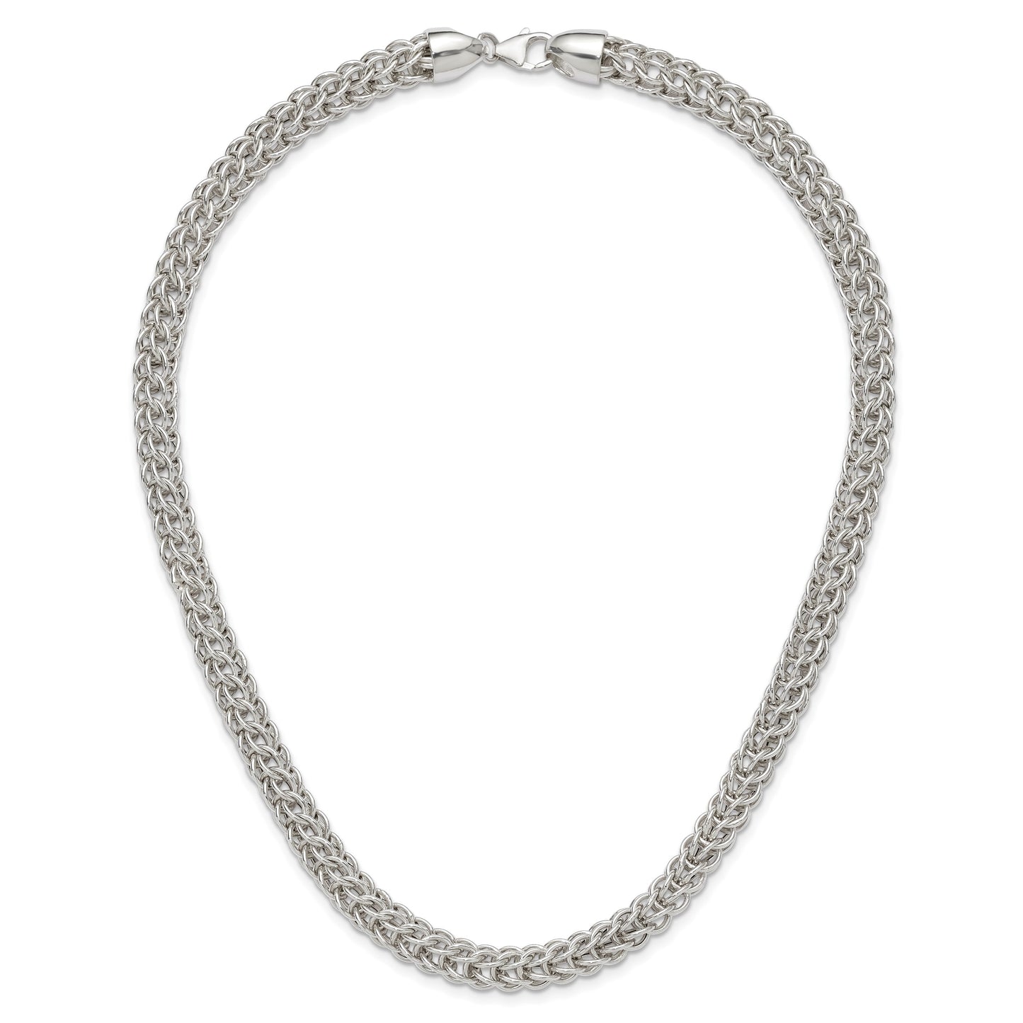 Sterling Silver Polished Fancy Circle Link 18.5in Necklace