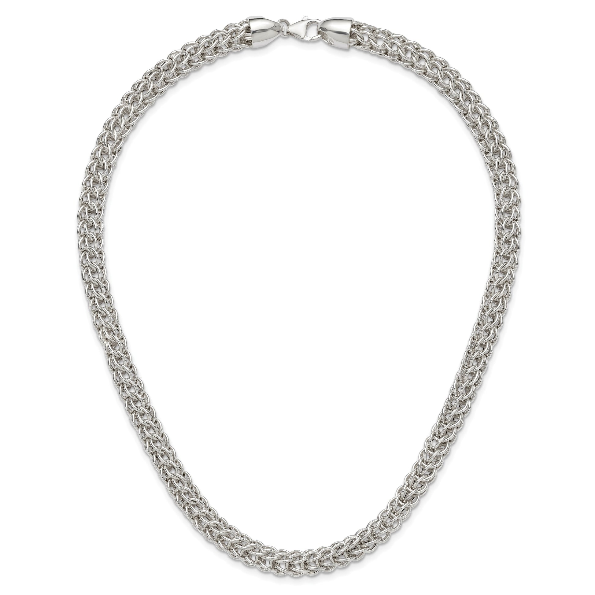 Sterling Silver Polished Fancy Circle Link 18.5in Necklace