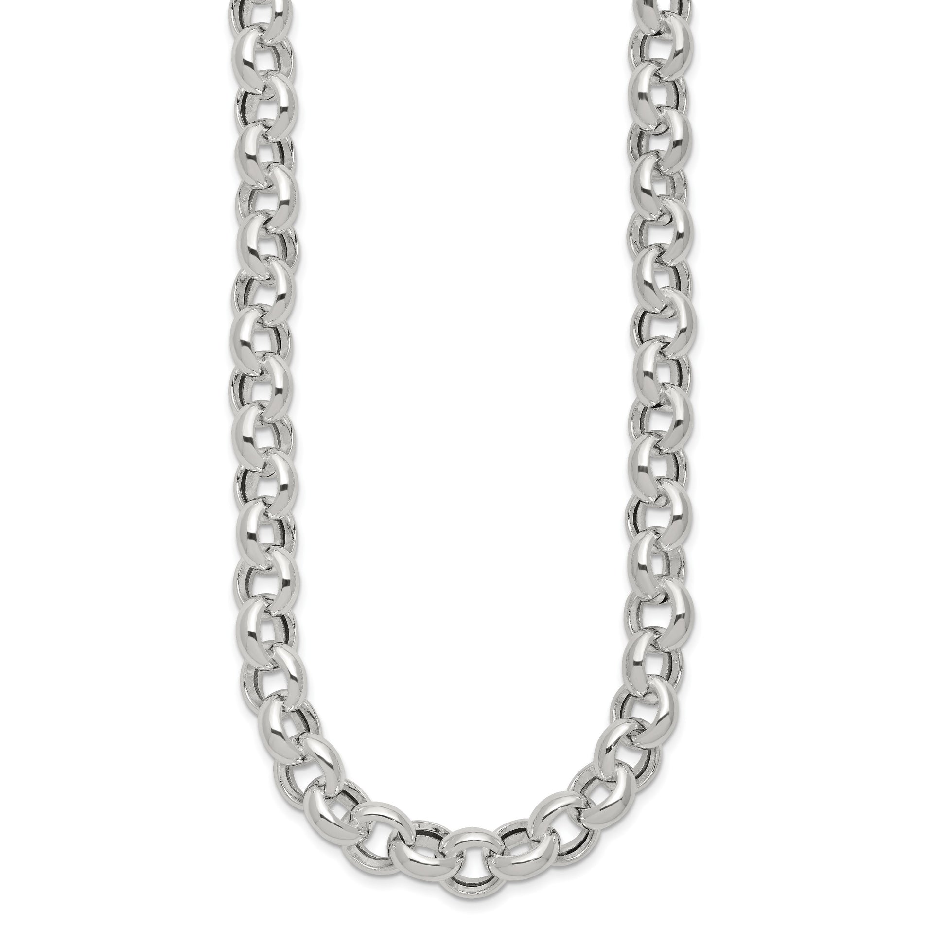 Sterling Silver Polished Fancy Link Necklace