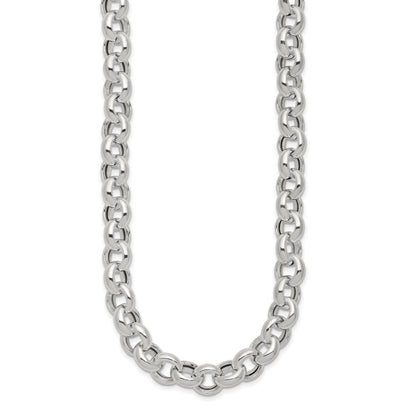 Sterling Silver Polished Fancy Link Necklace