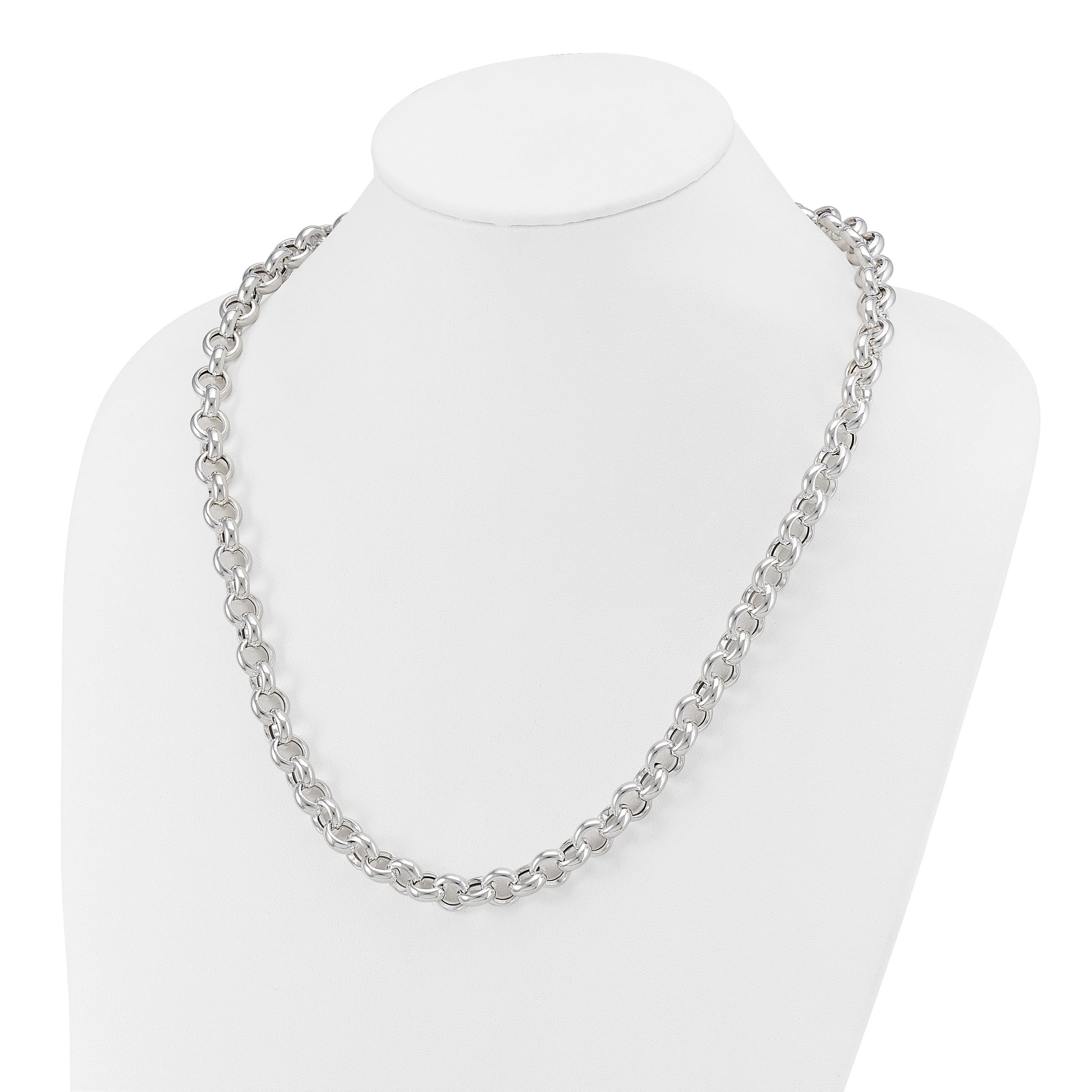 Sterling Silver Polished Fancy Link Necklace