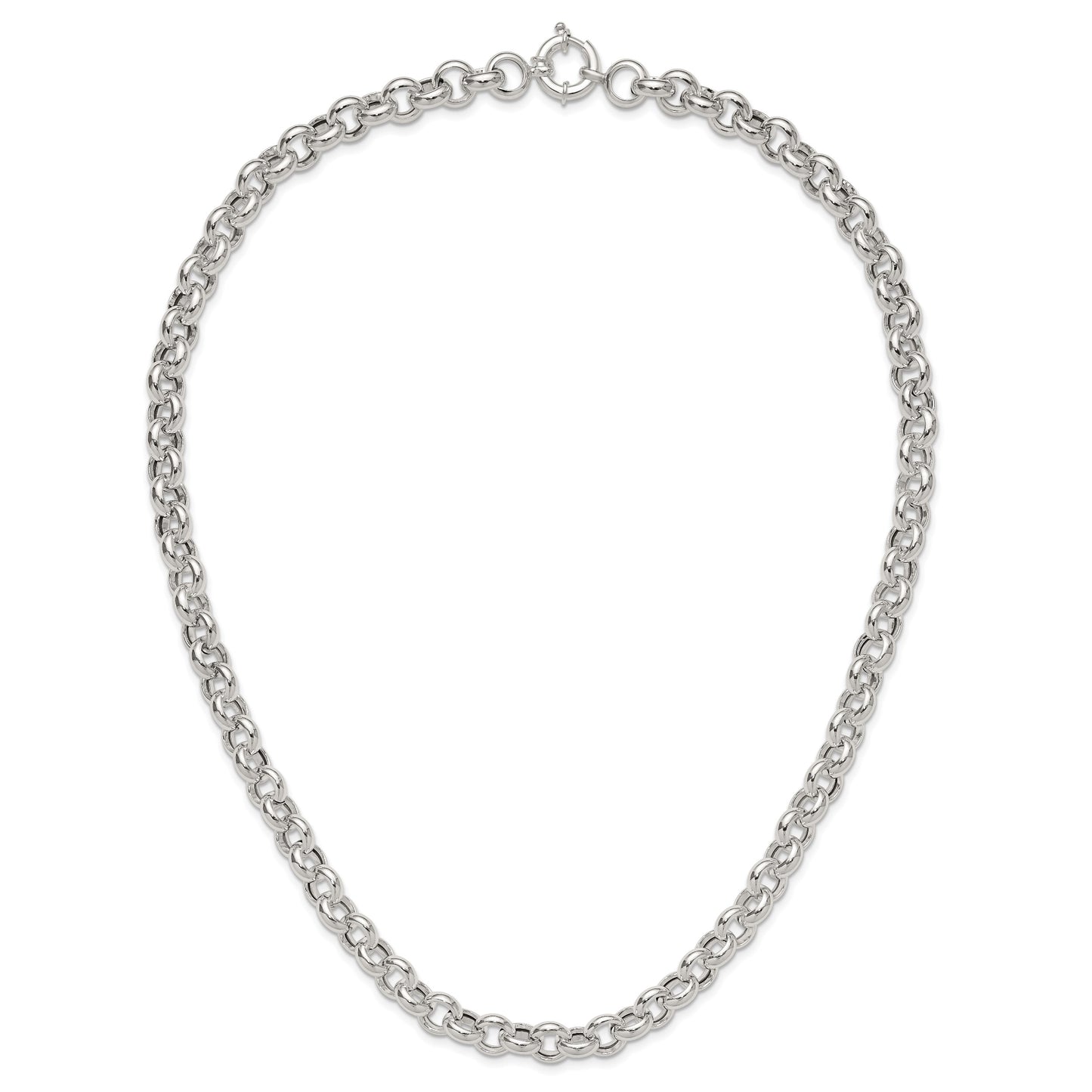 Sterling Silver Polished Fancy Link Necklace