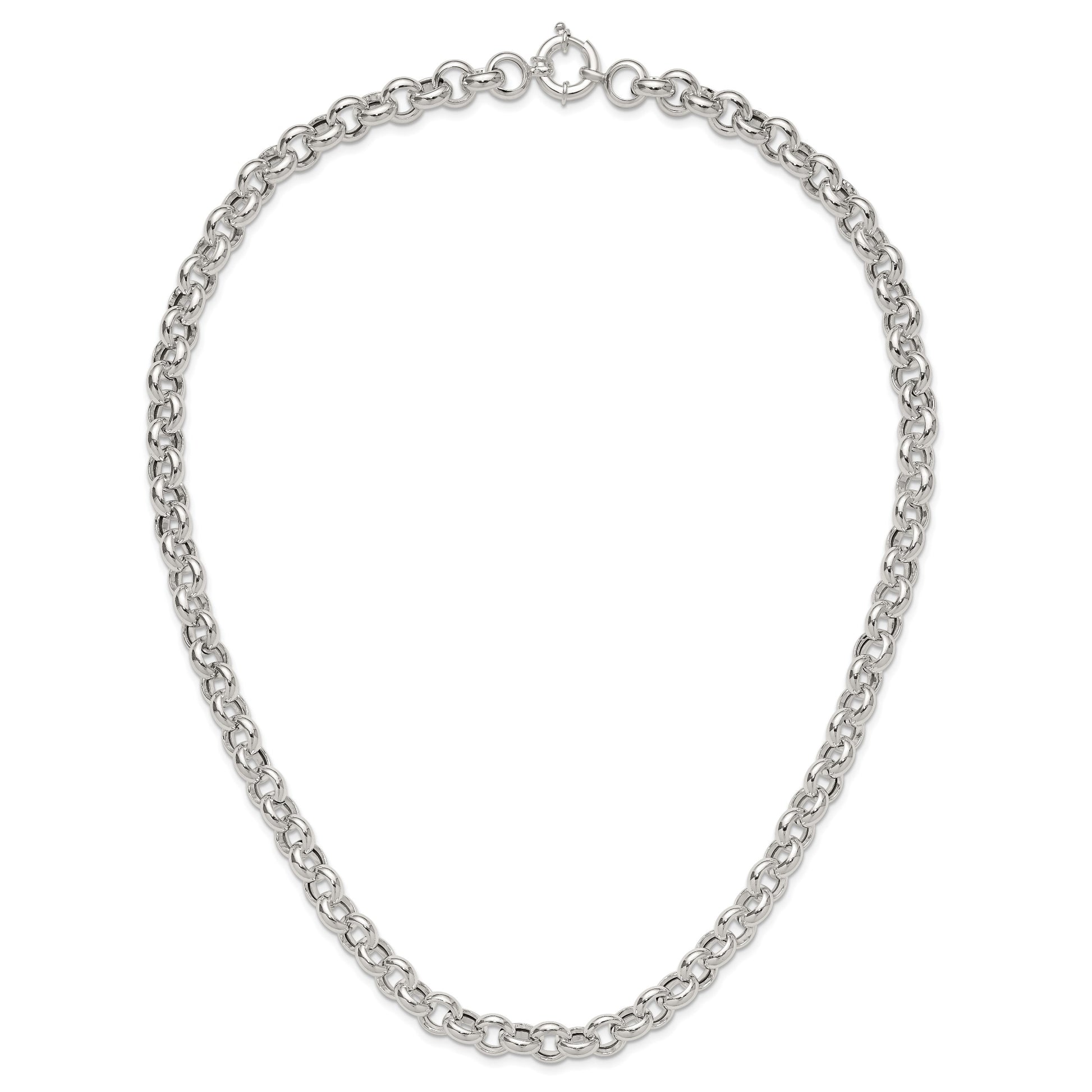 Sterling Silver Polished Fancy Link Necklace