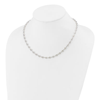 Sterling Silver Polished Fancy Link Necklace