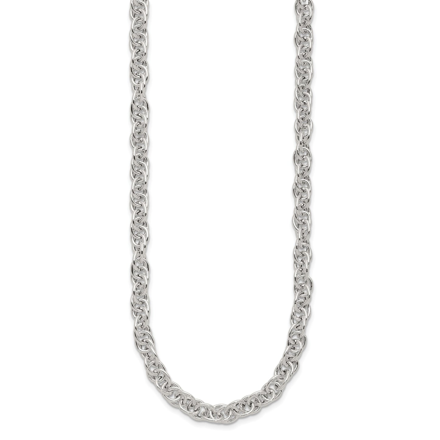 Sterling Silver Polished Fancy Link Necklace