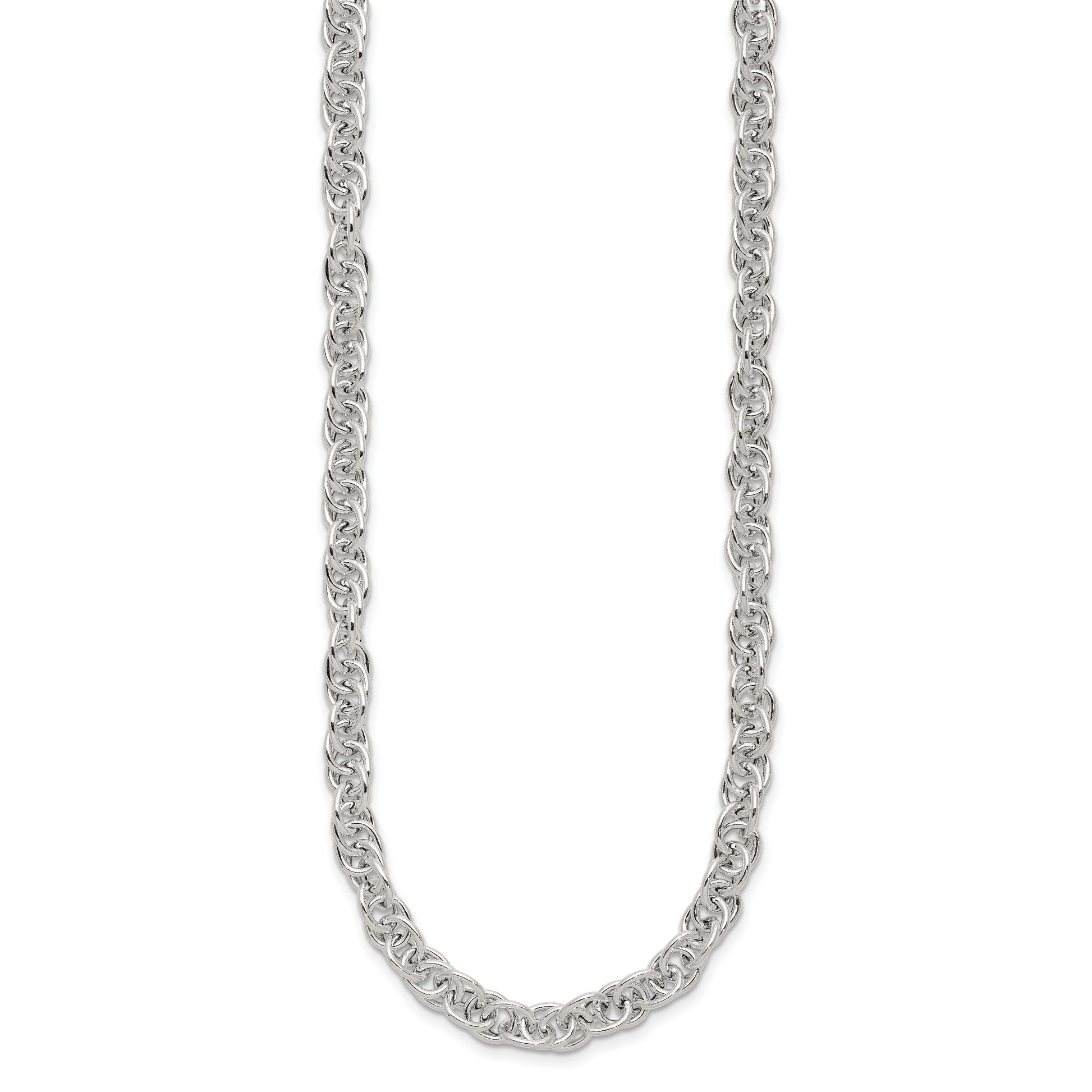Sterling Silver Polished Fancy Link Necklace