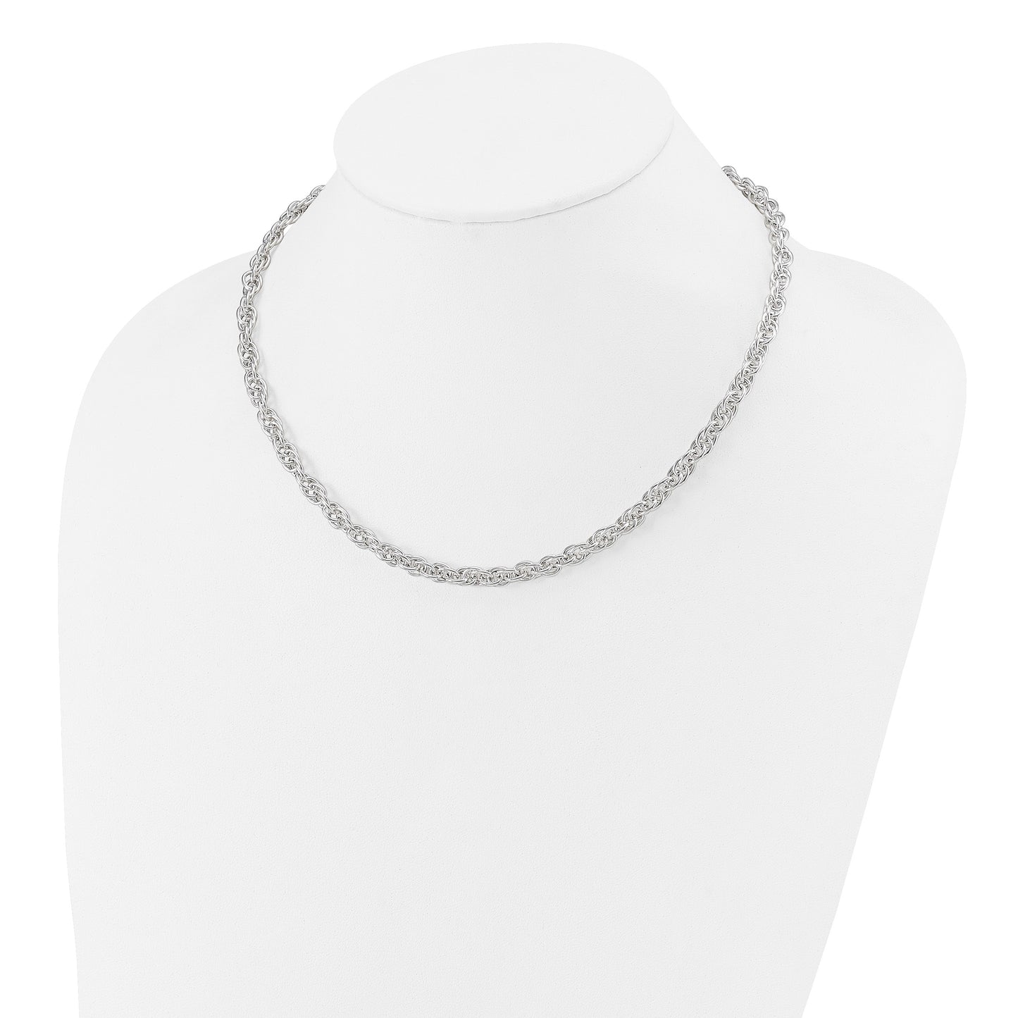 Sterling Silver Polished Fancy Link Necklace