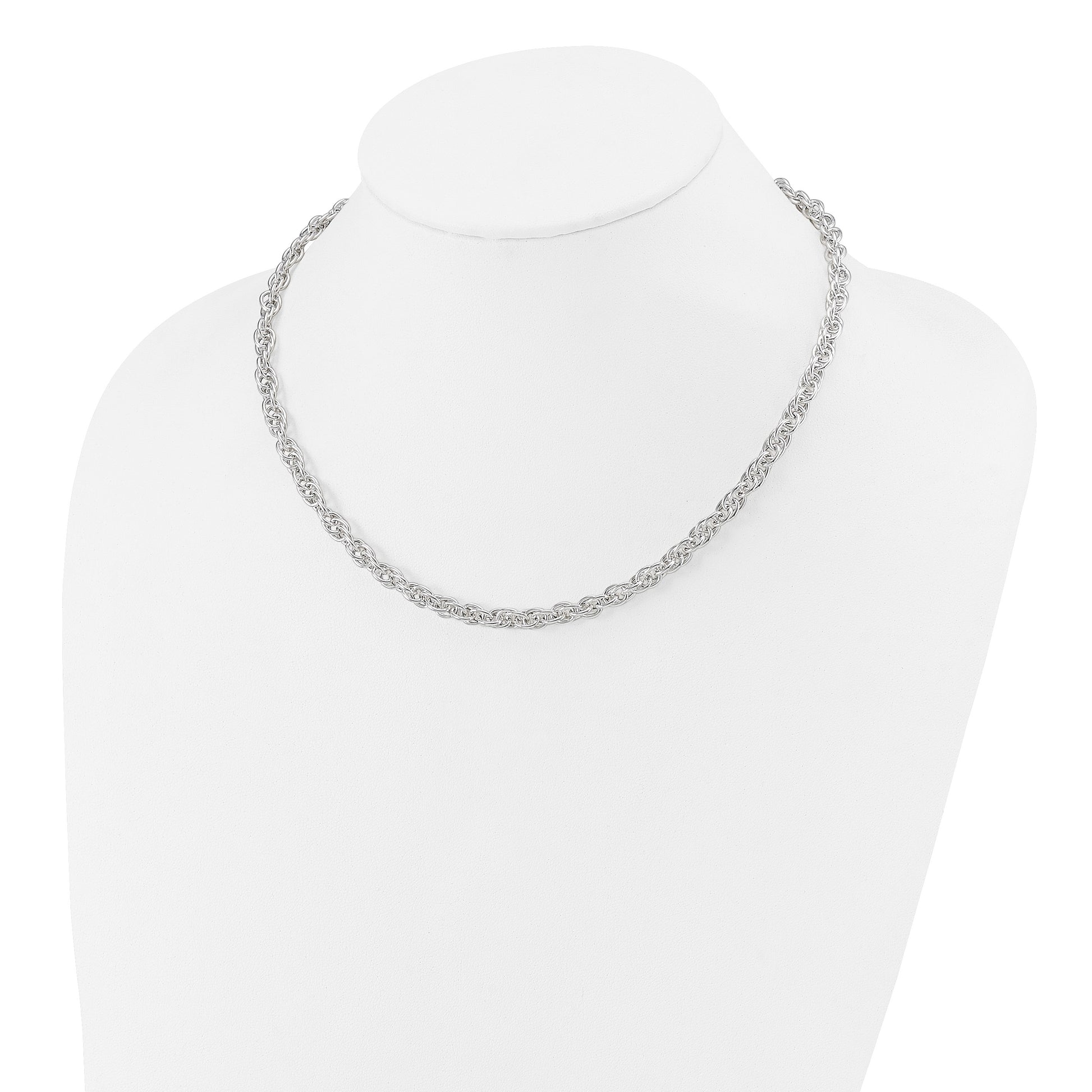 Sterling Silver Polished Fancy Link Necklace