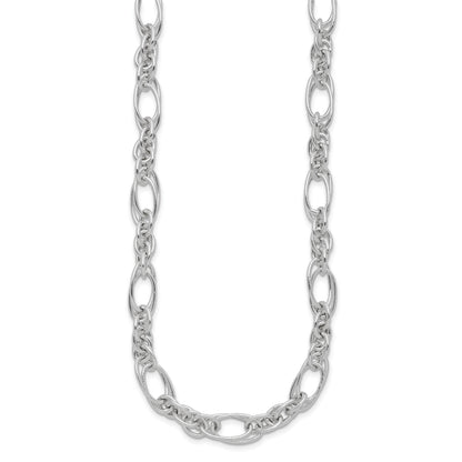Sterling Silver Polished Fancy Link 18in Necklace