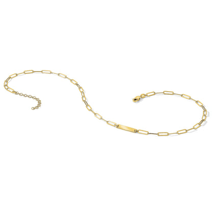 Sterling Silver Gold-plated Polished Bar Necklace w/ 2in ext. Necklace