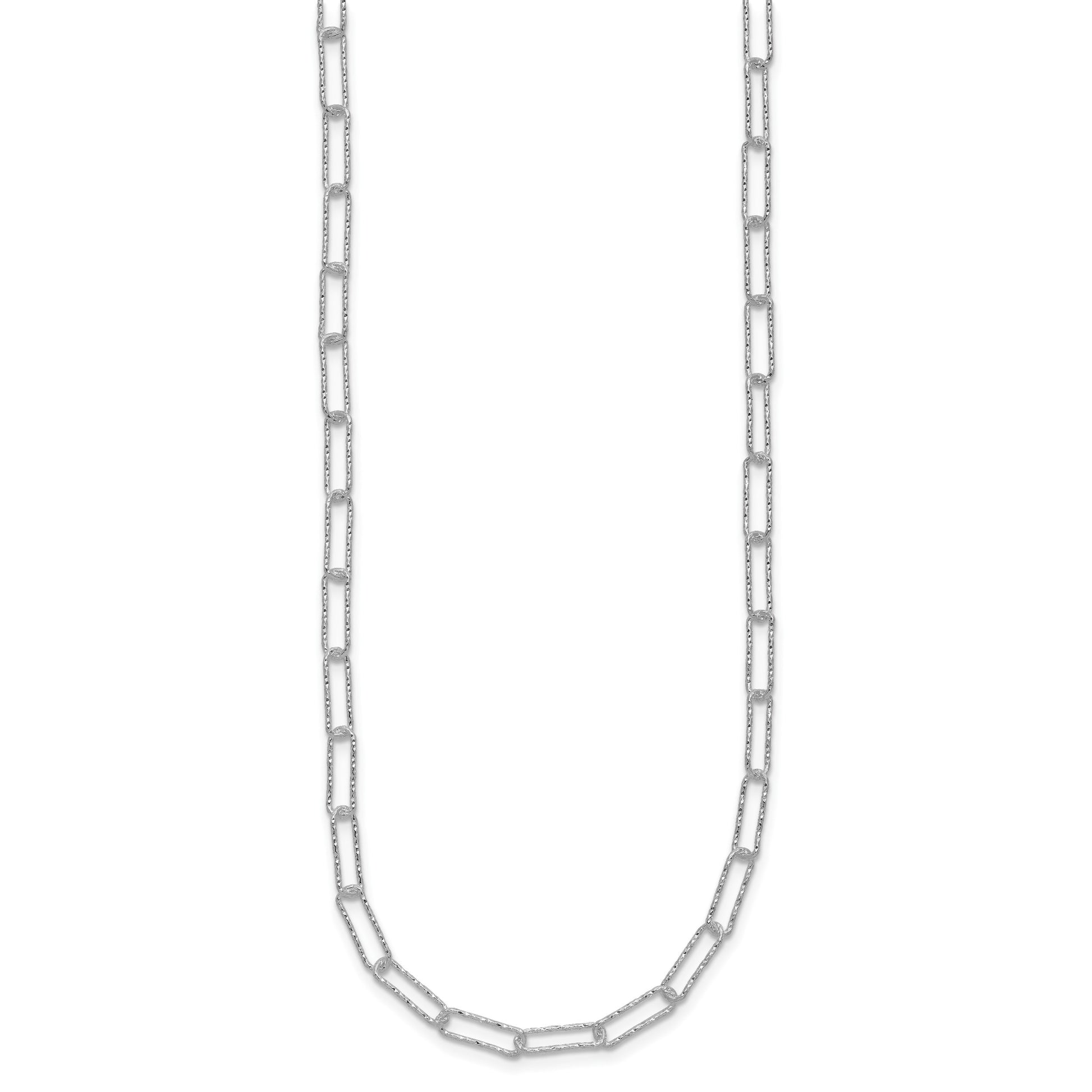 Sterling Silver D/C Fancy Open Link w/1.5 in ext. Necklace