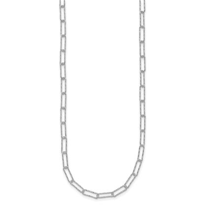 Sterling Silver D/C Fancy Open Link w/1.5 in ext. Necklace