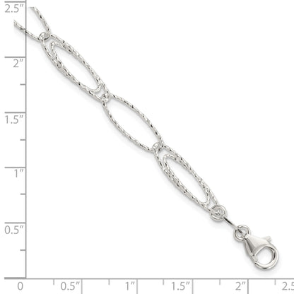 Sterling Silver Polished D/C Fancy Link Bracelet