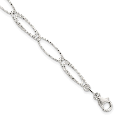 Sterling Silver Polished D/C Fancy Link Bracelet