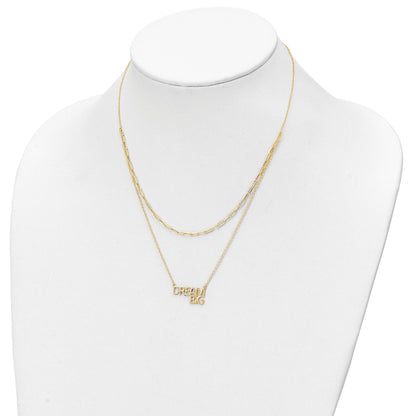 Sterling Silver Gold-tone Dream Big Double Necklace
