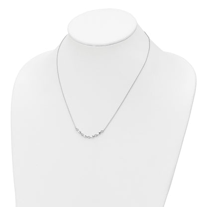 Sterling Silver Rhodium-plated Polished CZ Diamond Shapes 17.75in Necklace