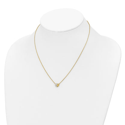 Affordable Expressions Sterling Silver Gold-tone CZ Satin Star and Polished Moon 17 Inch Necklace