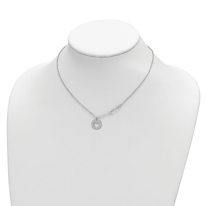 Sterling Silver Rhodium-plated Heart and Infinity w/1 in Ext Necklace