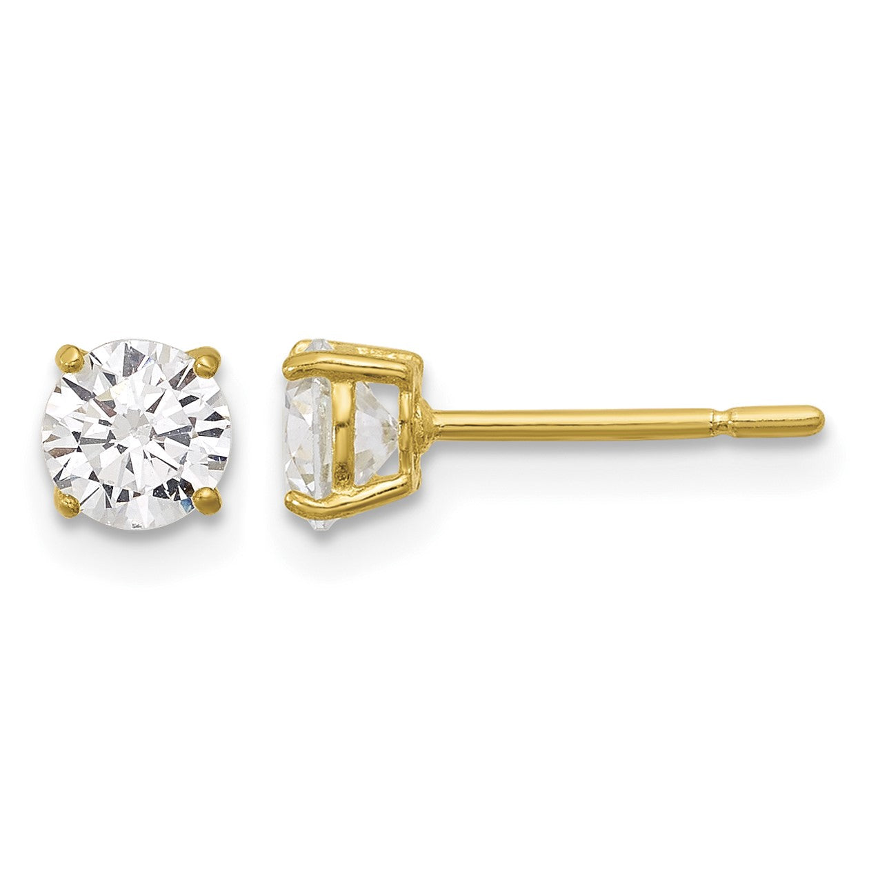 Sterling Silver Gold-tone CZ Adjustable Bracelet and Post Earring Set