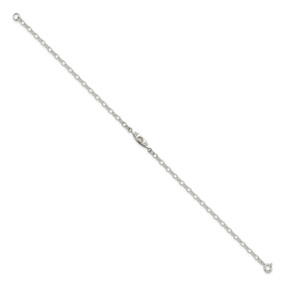 Sterling Silver Antiqued Polished Canoe / Kayak Anklet