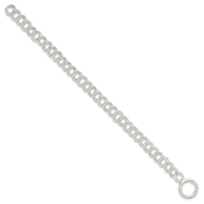 Sterling Silver Polished Double Link 7in Charm Bracelet