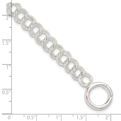 Sterling Silver Polished Double Link 7in Charm Bracelet