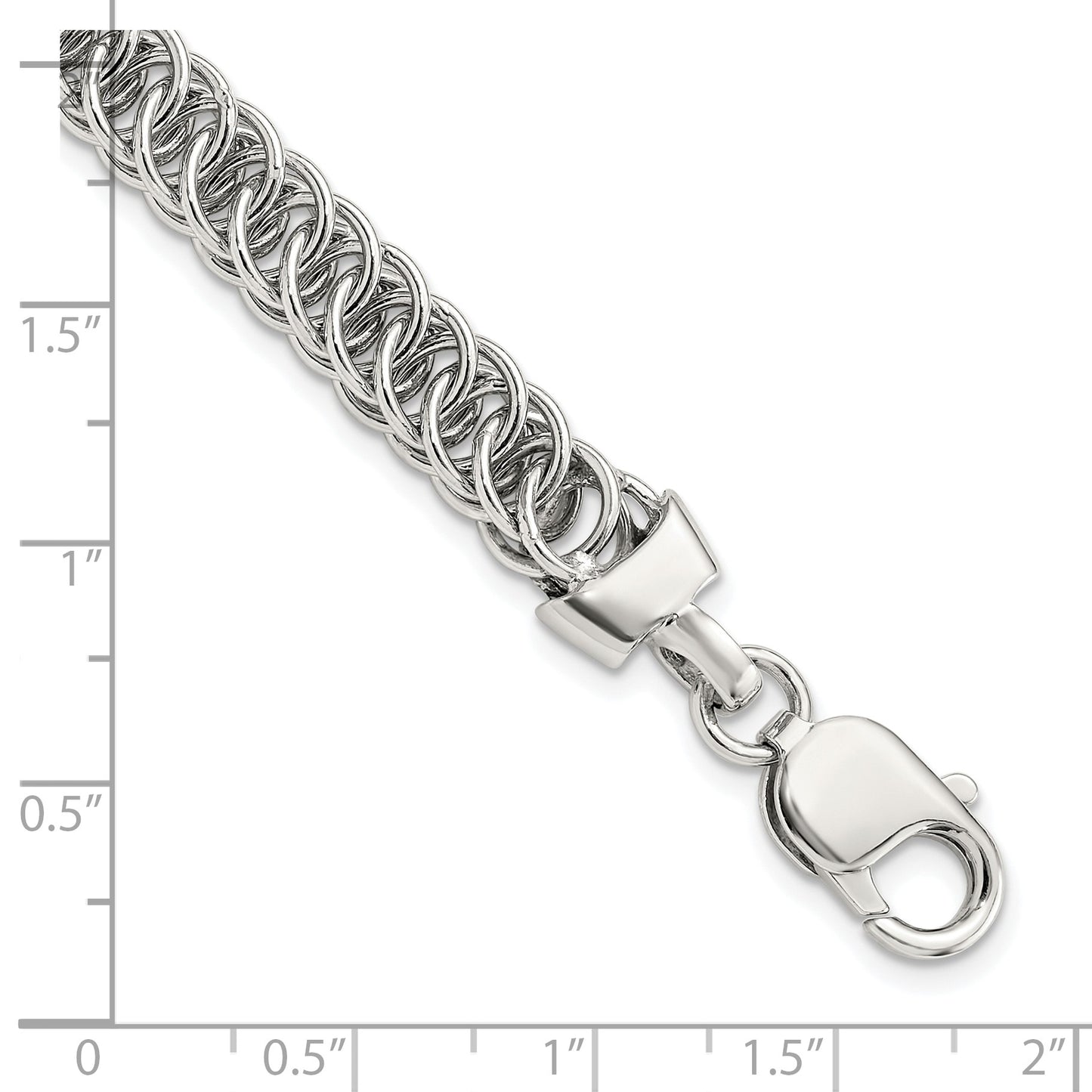 Sterling Silver Rhodium-plated Fancy Link 7.5in Bracelet