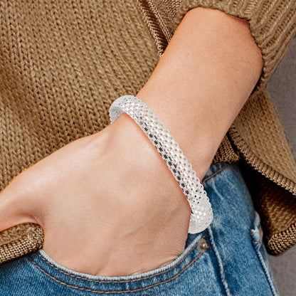 Sterling Silver Polished 8.5mm Bismark 7in Bracelet