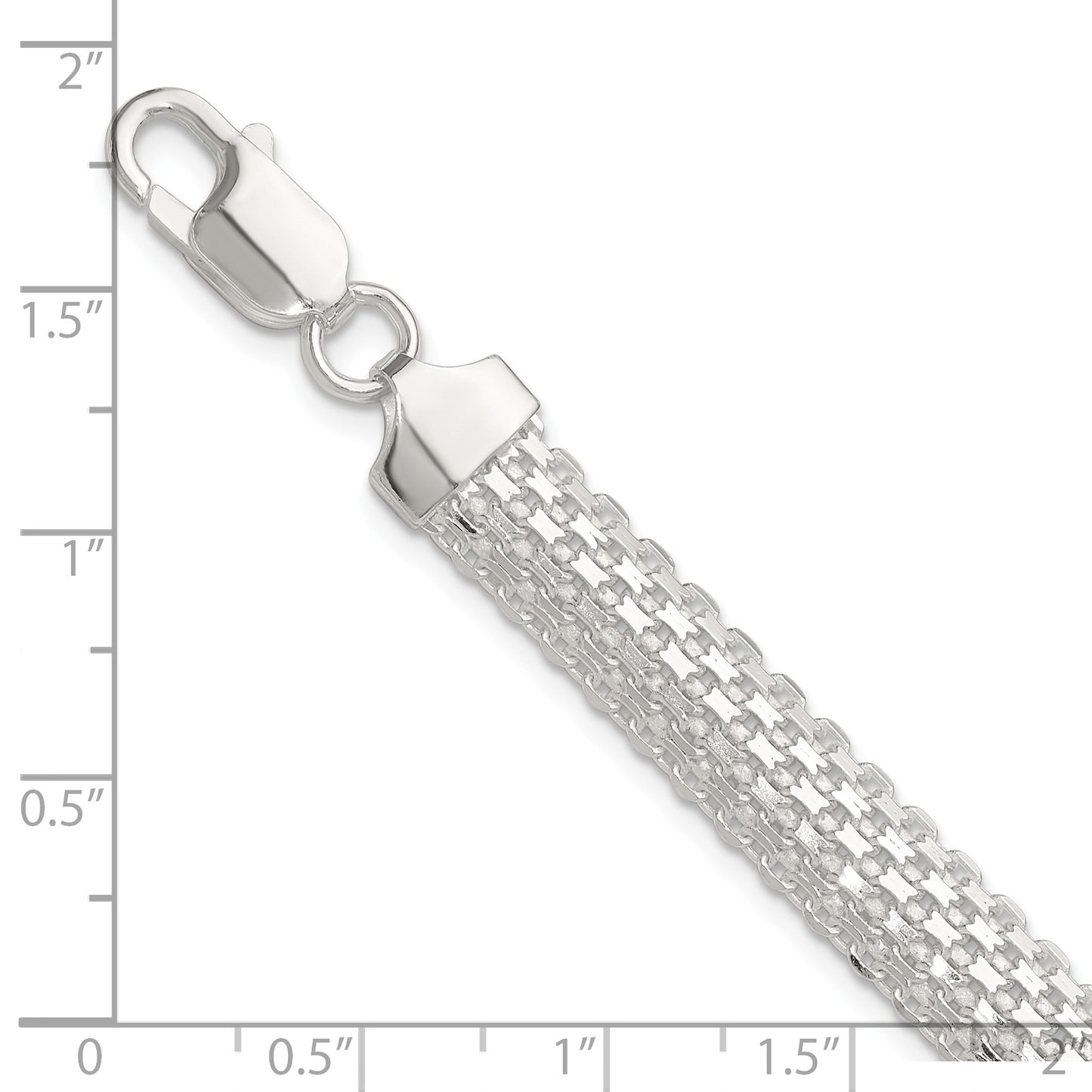 Sterling Silver Polished 8.5mm Bismark 7in Bracelet