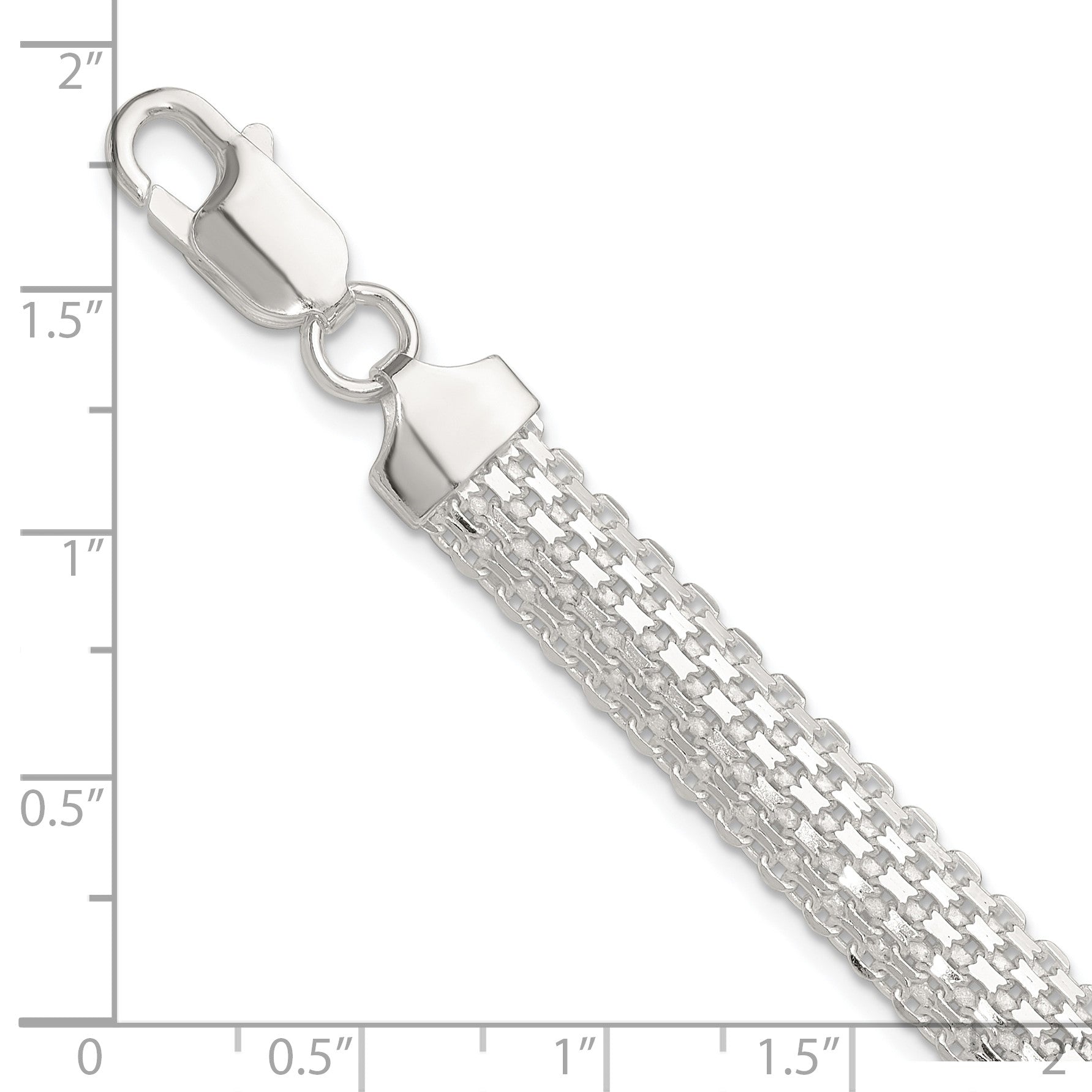 Sterling Silver Polished 8.5mm Bismark 7in Bracelet