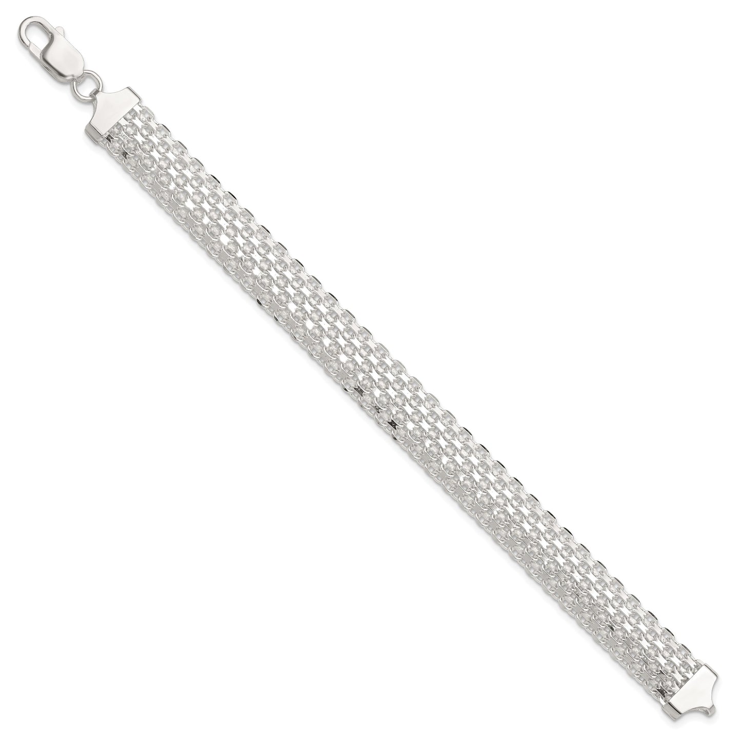 Sterling Silver Polished 11.5mm Bismark 7in Bracelet