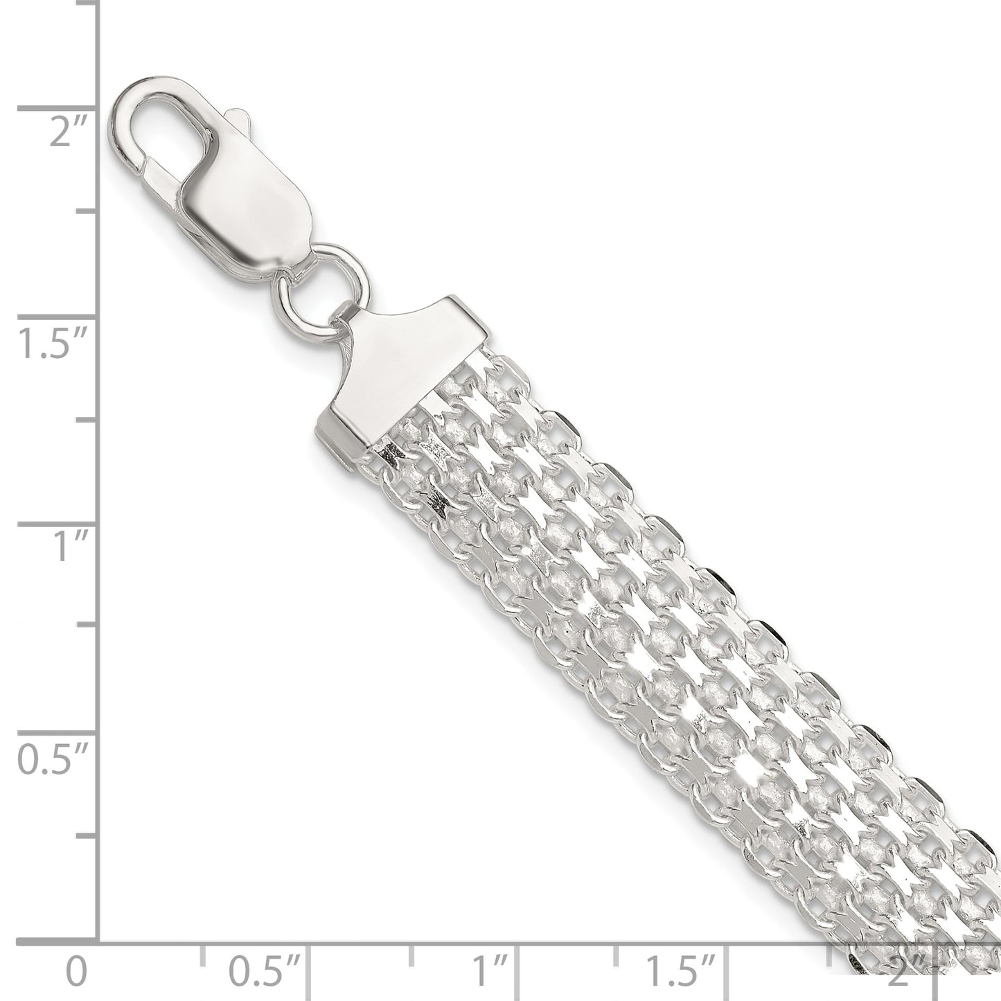 Sterling Silver Polished 11.5mm Bismark 7in Bracelet