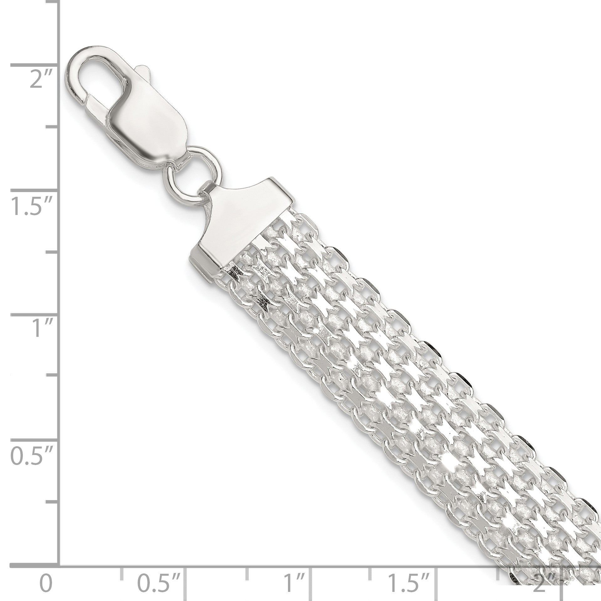 Sterling Silver Polished 11.5mm Bismark 7in Bracelet