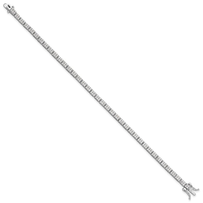 Sterling Silver Rhodium-plated Micro Pave CZ 7.5in Bracelet