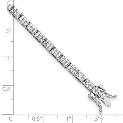 Sterling Silver Rhodium-plated Micro Pave CZ 7.5in Bracelet