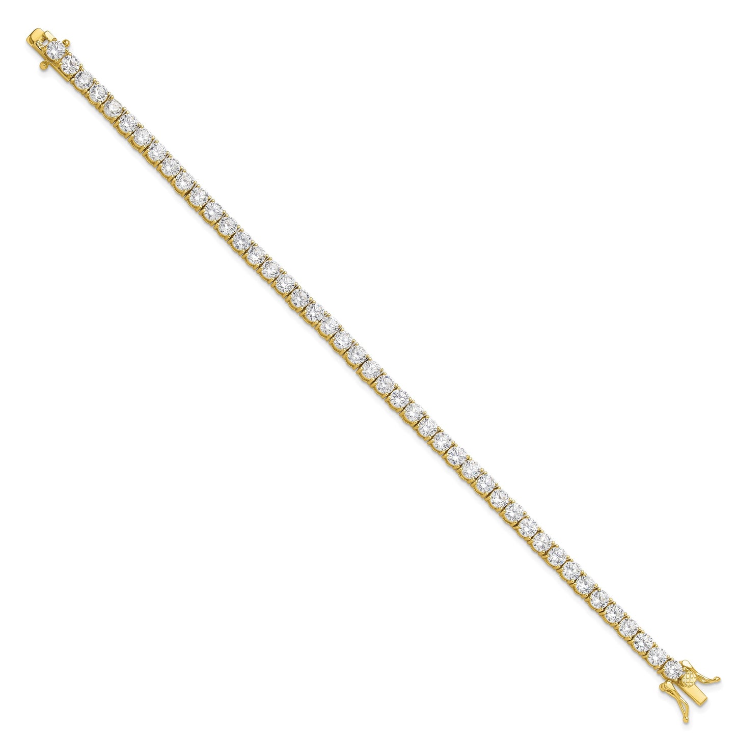 Sterling Silver Gold-plated 4mm CZ 7.5in Tennis Bracelet