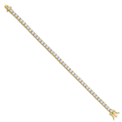 Sterling Silver Gold-plated 4mm CZ 7.5in Tennis Bracelet