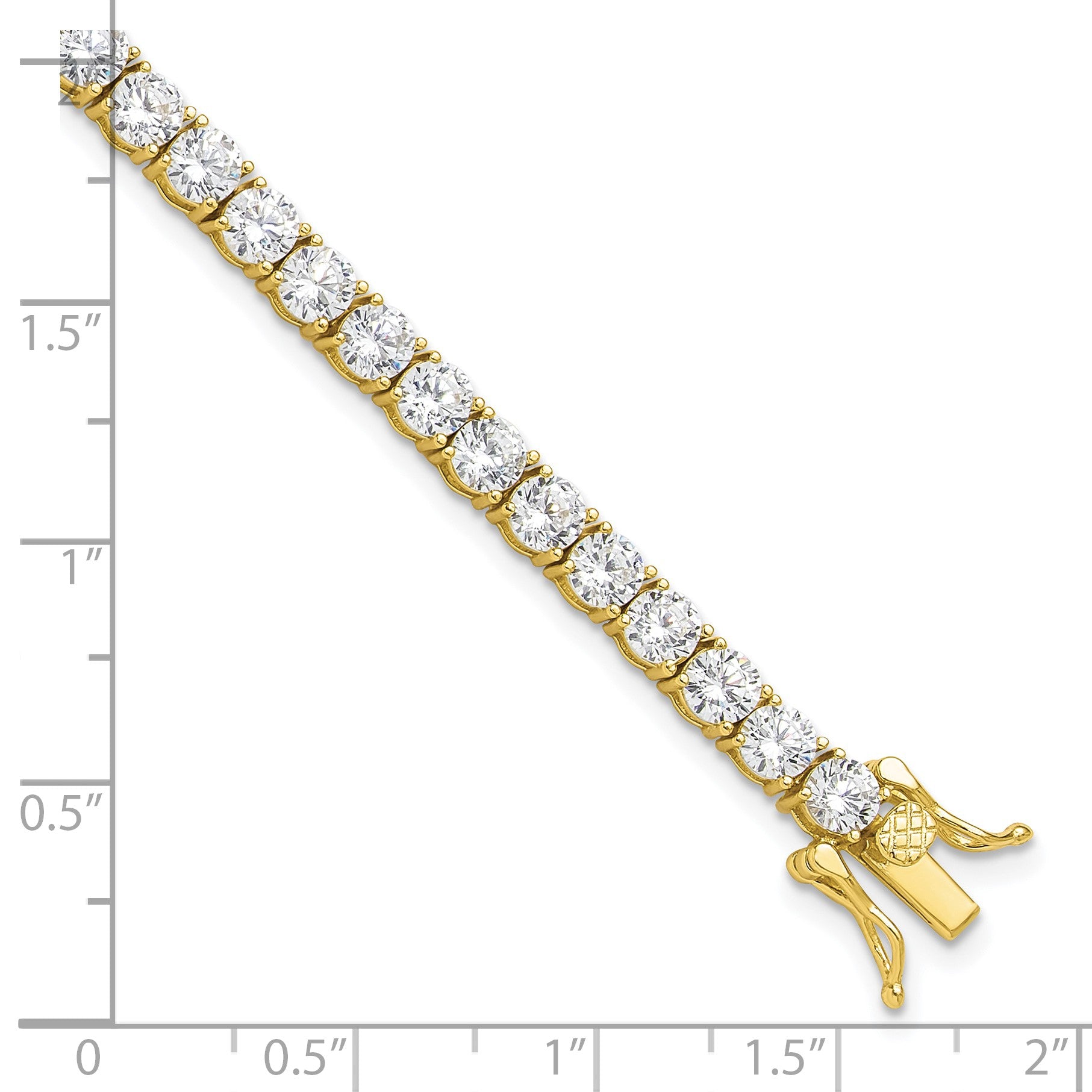 Sterling Silver Gold-plated 4mm CZ 7.5in Tennis Bracelet