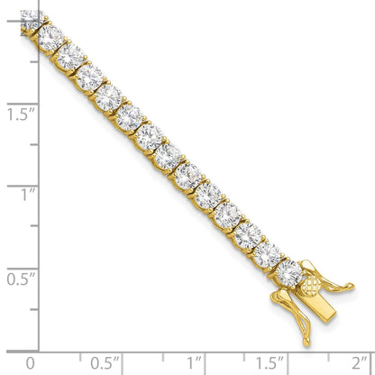 Sterling Silver Gold-plated 4mm CZ 7.5in Tennis Bracelet