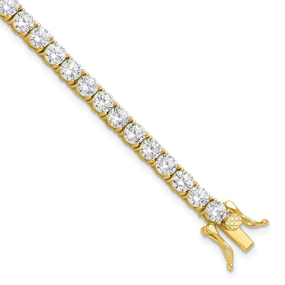 Sterling Silver Gold-plated 4mm CZ 7.5in Tennis Bracelet