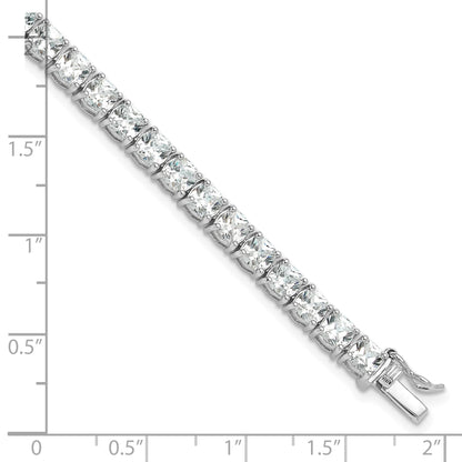 Sterling Silver Rhodium-plated Polished CZ Tennis Bracelet