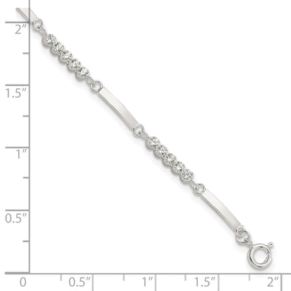 Sterling Silver Rhodium-plated CZ 7.25in w/1in ext. Bracelet