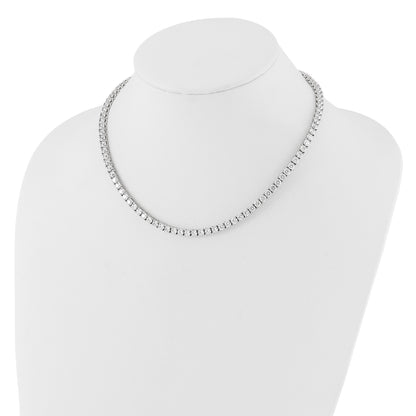 Sterling Silver Rhodium-plated 4mm CZ 17in Tennis Necklace