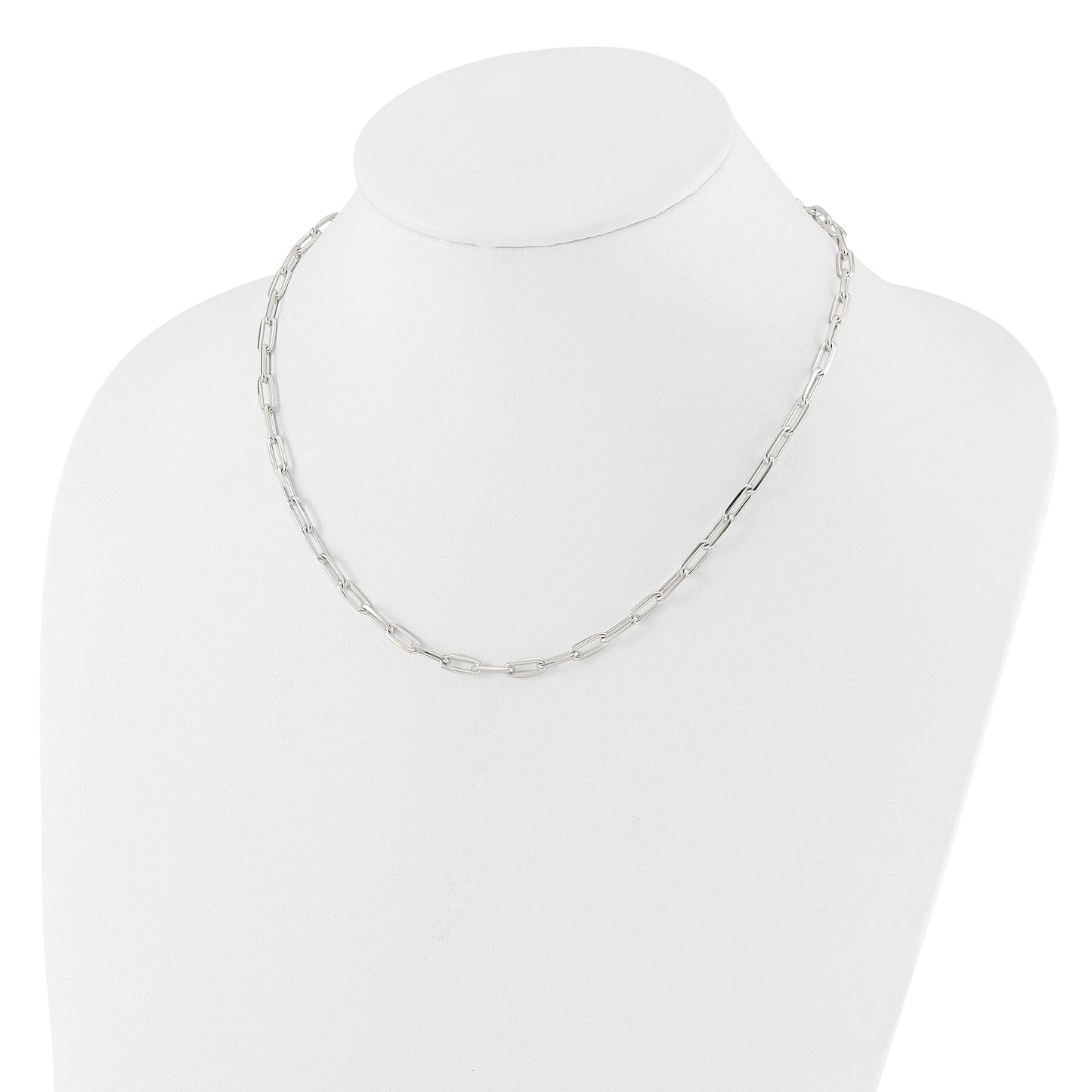 Sterling Silver 4.2mm Paperclip Link w/ 2in ext Necklace