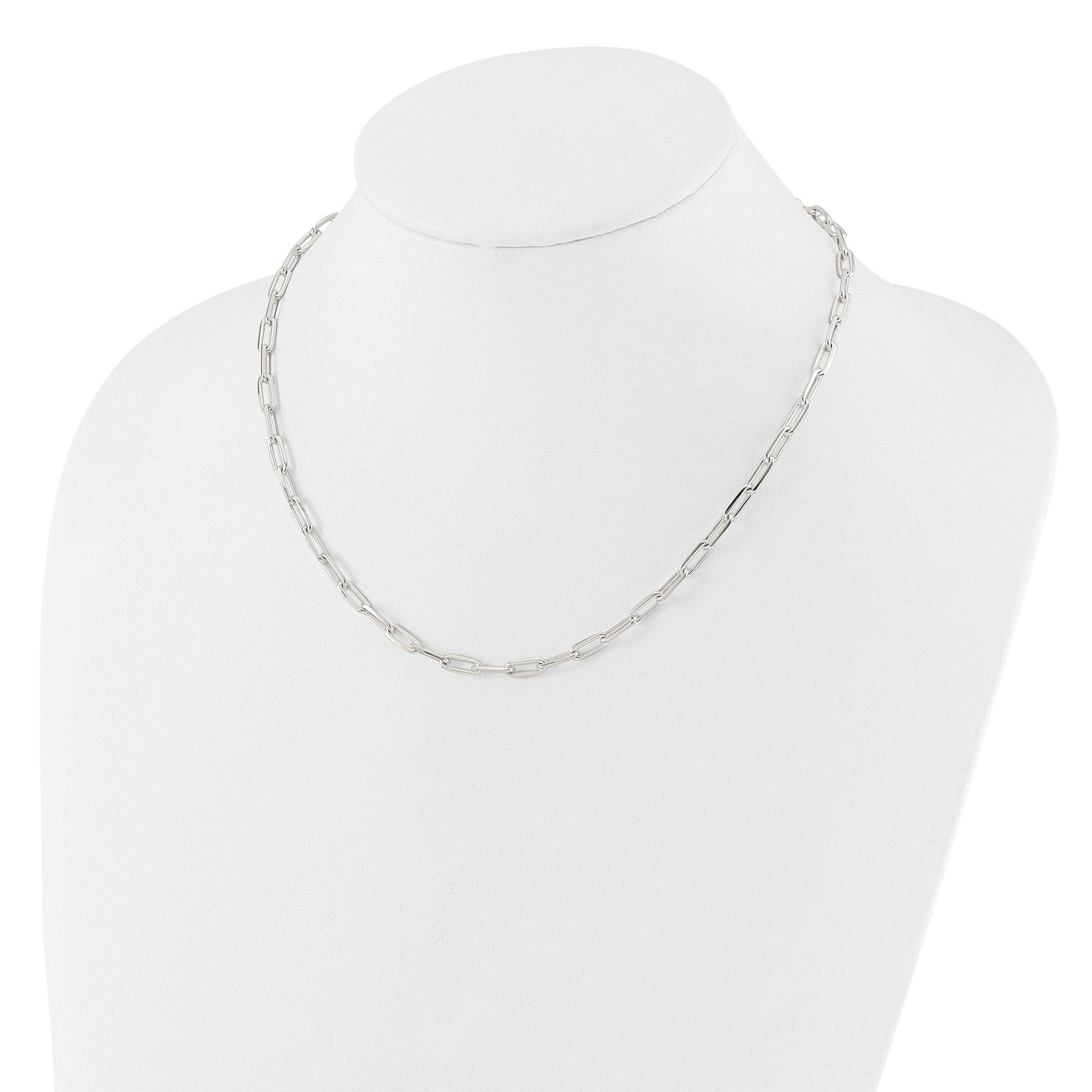 Sterling Silver 4.2mm Paperclip Link w/ 2in ext Necklace