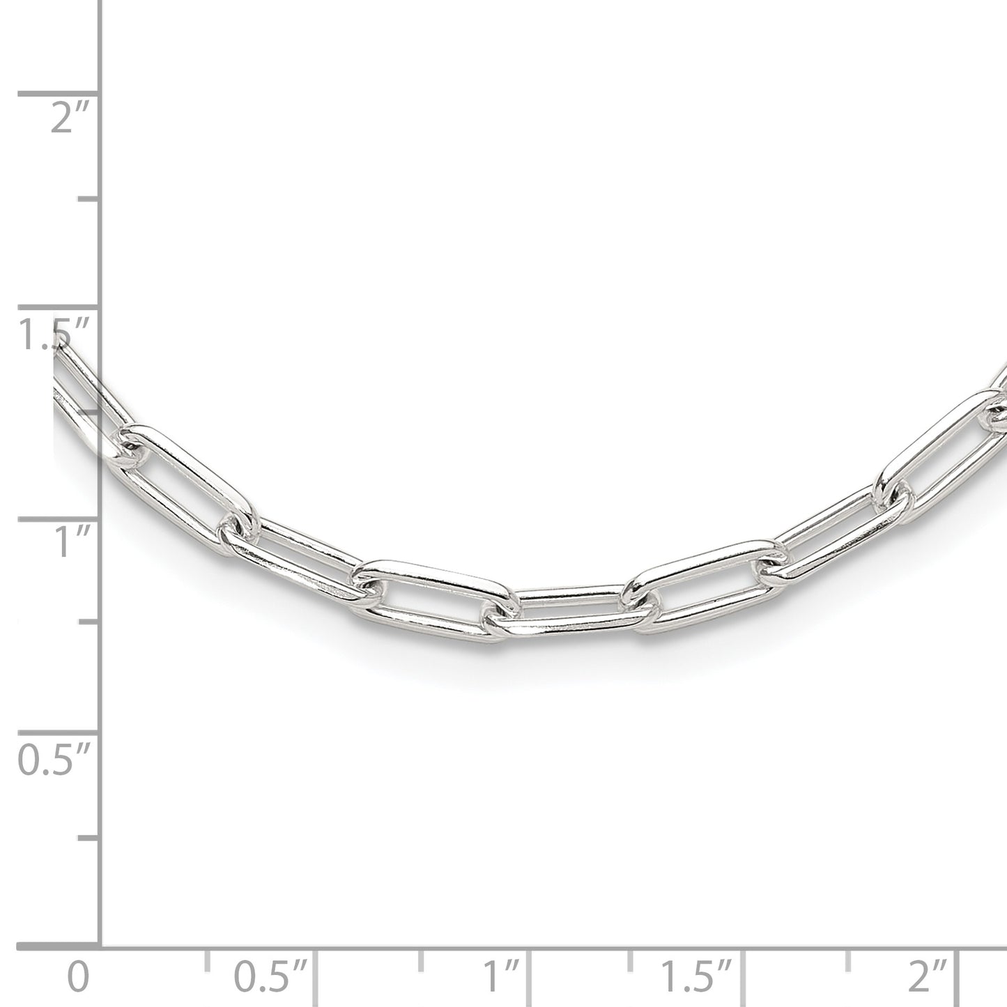 Sterling Silver 4.2mm Paperclip Link w/ 2in ext Necklace