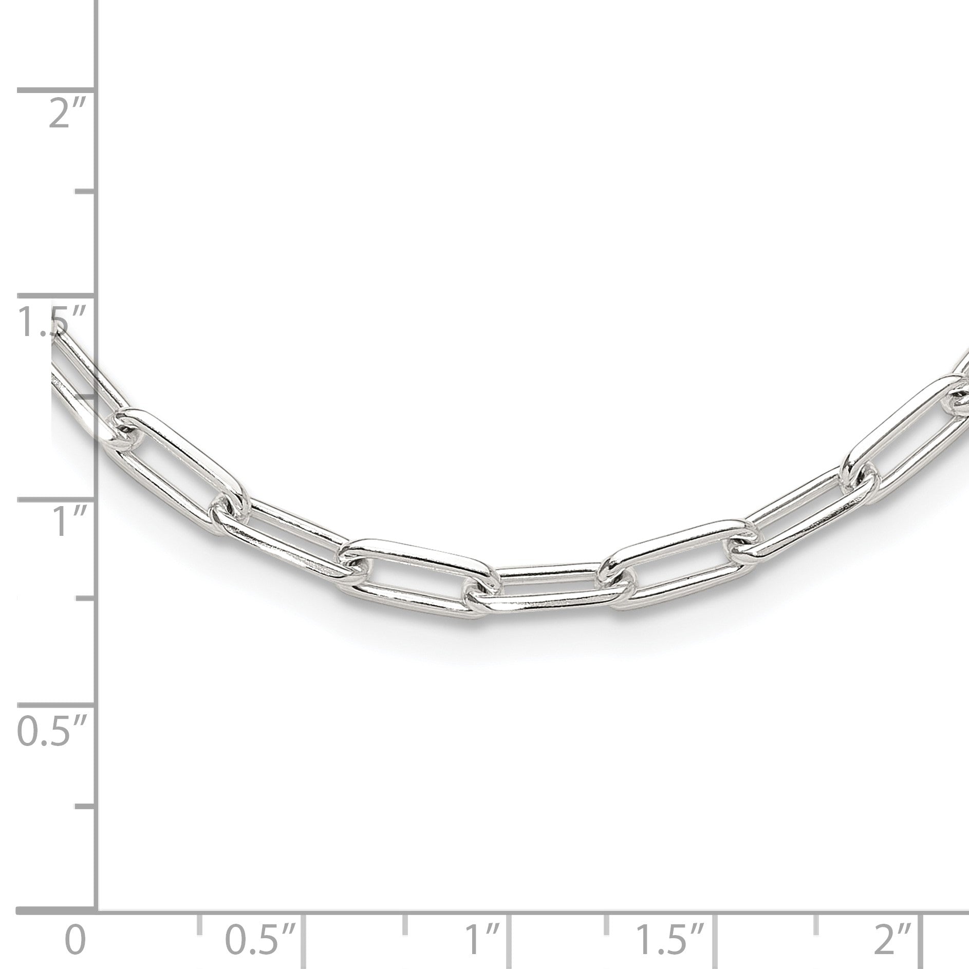 Sterling Silver 4.2mm Paperclip Link w/ 2in ext Necklace